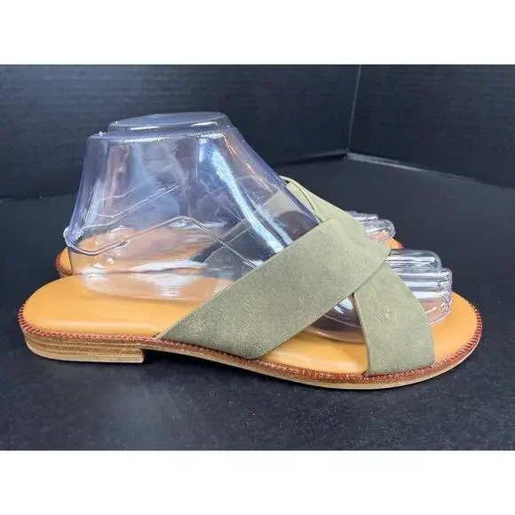 Cynthia Rowley Libra Criss Cross Green Sandal Sz 7.5 - Picture 3 of 8